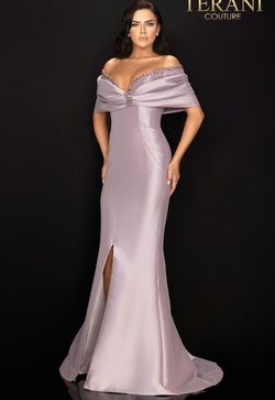 Style 2011M2138 Terani Couture Purple Size 6 Free Shipping Tall Height Mermaid Dress on Queenly