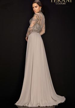Style 2011M2126 Terani Couture Gold Size 2 Tall Height Free Shipping Straight Dress on Queenly
