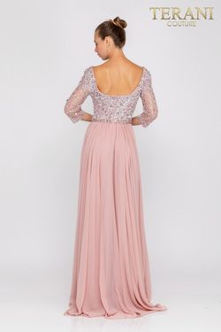 Style 2011M2464 Terani Couture Pink Size 2 Tall Height Side slit Dress on Queenly
