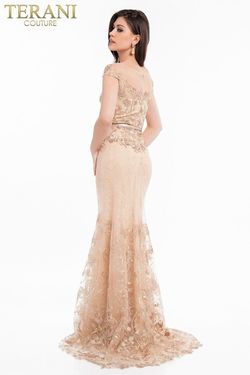 Style 1823M7704 Terani Couture Gold Size 4 Free Shipping Tall Height Straight Dress on Queenly