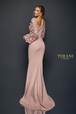 Style 1921M0489 Terani Couture Pink Size 4 Floor Length Free Shipping Straight Dress on Queenly