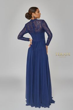 Style 1923M0597 Terani Couture Blue Size 4 Black Tie Ball gown on Queenly