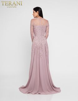 Style 1811M6551 Terani Couture Pink Size 6 Floor Length Free Shipping Straight Dress on Queenly