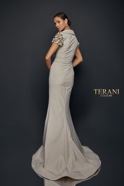 Style 1921M0475 Terani Couture Nude Size 4 Floor Length Cap Sleeve Free Shipping Mermaid Dress on Queenly