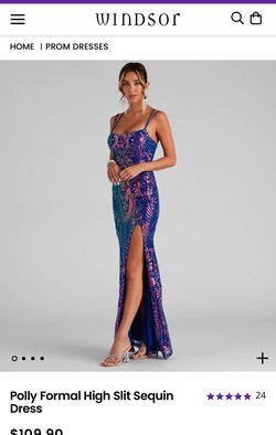 Windsor Purple Size 6 Floor Length Side slit Dress on Queenly