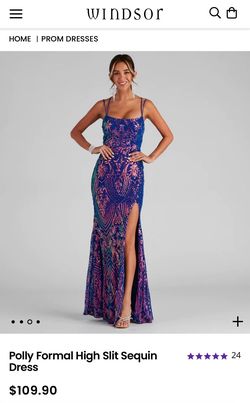 Windsor Purple Size 6 Floor Length Side slit Dress on Queenly