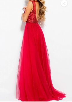 Jovani Red Size 4 50 Off Free Shipping Floor Length Train Dress on Queenly
