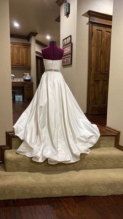 Sherri Hill White Size 4 50 Off Pageant Free Shipping Train Ball gown on Queenly