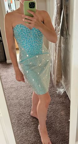 Sherri Hill Blue Size 6 Homecoming 50 Off Pageant Cocktail Dress on Queenly