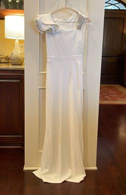 Lulus White Size 00 Floor Length Military Straight Dress on Queenly