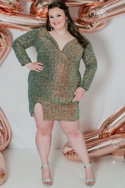 Style Jill Sydneys Closet Green Size 20 Jewelled Nightclub Euphoria Cocktail Dress on Queenly