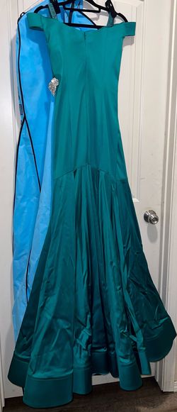 Sherri Hill Green Size 14 Black Tie Military Mermaid Dress on Queenly