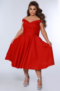 Style CE2301 Sydney's Closet Red Size 28 Tall Height A-line Cocktail Dress on Queenly