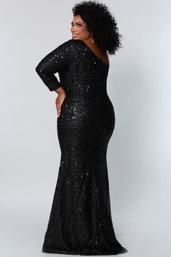 Style SC7319 Sydney's Closet Black Size 26 Long Sleeve Plus Size Tall Height Side slit Dress on Queenly
