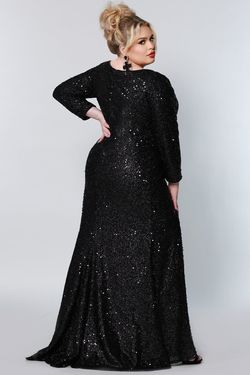 Style SC7320 Sydney's Closet Black Tie Size 38 Tall Height Sleeves Side slit Dress on Queenly