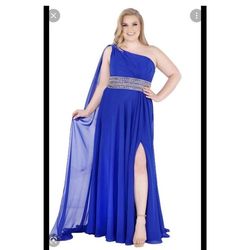 Mac Duggal Blue Size 20 50 Off Military Cape Plus Size Straight Dress on Queenly