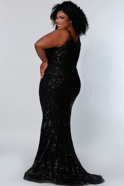 Style SC7332 Sydney's Closet Black Tie Size 14 Jersey Prom A-line Mermaid Dress on Queenly