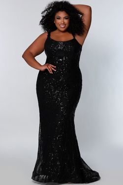 Style SC7332 Sydney's Closet Black Tie Size 14 Jersey Prom A-line Mermaid Dress on Queenly