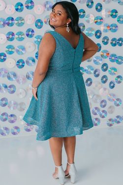 Style SC8120 Sydney's Closet Blue Size 28 Plus Size Homecoming Tall Height Cocktail Dress on Queenly