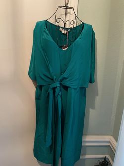 Stella McCartney Green Size 10 Side Slit Floor Length Cocktail Pockets Straight Dress on Queenly