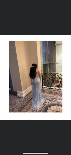 Jovani Blue Size 2 Prom 50 Off Side slit Dress on Queenly