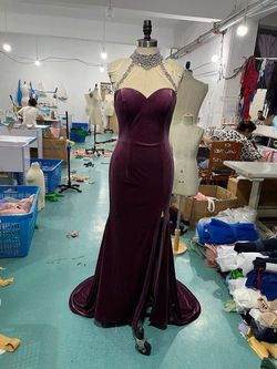 Michal Xu Purple Size 2 Custom Floor Length Side Slit Straight Dress on Queenly