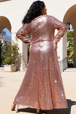 Style UPTOWN-CE2302 Sydney's Closet Gold Size 28 Plus Size Military Tall Height Jersey Straight Dress on Queenly