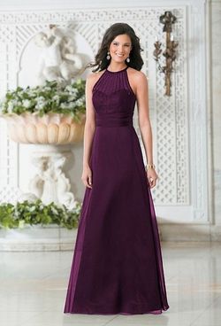 Style L174001 Jasmine Belsoie Purple Size 6 Black Tie A-line Dress on Queenly