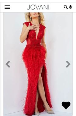 Jovani Red Size 10 Black Tie Floor Length Mermaid Dress on Queenly