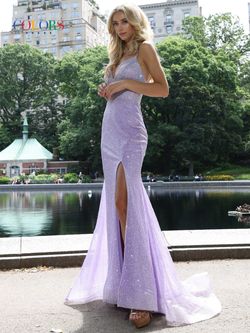 Style Amber Colors Purple Size 0 Corset Pageant Black Tie Side slit Dress on Queenly