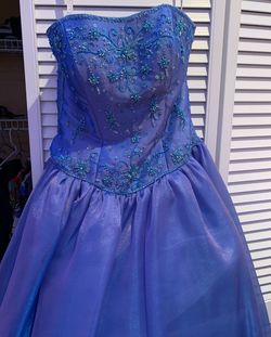 Mary's Blue Size 6 Floor Length Ball gown on Queenly