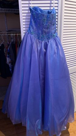 Mary's Blue Size 6 Floor Length Ball gown on Queenly