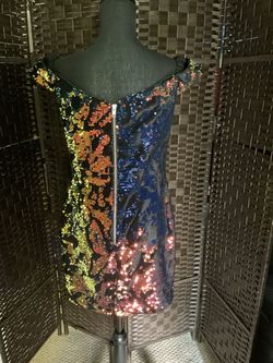 Alyce Paris Multicolor Size 10 Sequined Mini $300 Cocktail Dress on Queenly