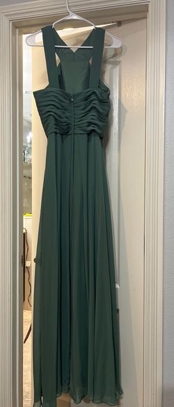 Azazie Light Green Size 10 Floor Length Straight Dress on Queenly