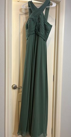 Azazie Green Size 10 Floor Length Prom Straight Dress on Queenly