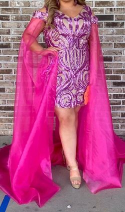 Fernando Wong Pink Size 12 Ball Gown Plus Size Floor Length Fun Fashion Train Dress on Queenly