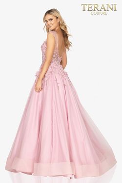 Style 2012P1411 Terani Couture Pink Size 8 Floor Length Black Tie Ball gown on Queenly