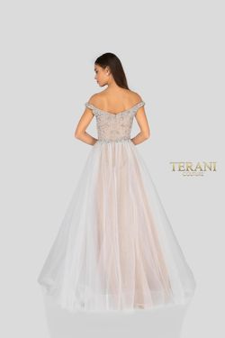 Style 1911P8543 Terani Couture Nude Size 10 Tall Height Free Shipping Ball gown on Queenly