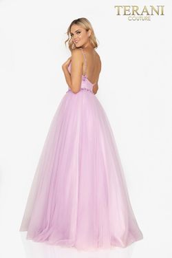 Style 2011P1232 Terani Couture Purple Size 10 Black Tie Tall Height Prom Ball gown on Queenly