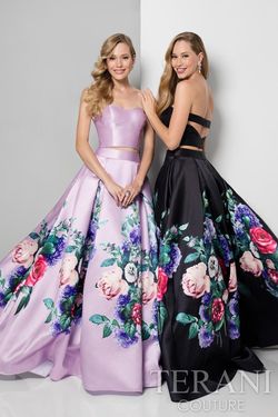 Style 1711P2703 Terani Couture Black Size 0 Prom Tall Height Floor Length Ball gown on Queenly