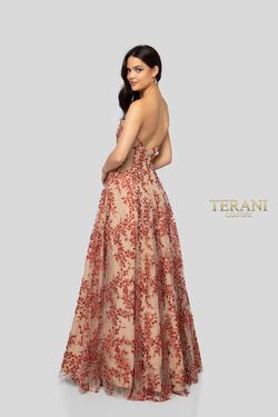 Style 1911P8519 Terani Couture Red Size 8 Tall Height Free Shipping Prom Ball gown on Queenly