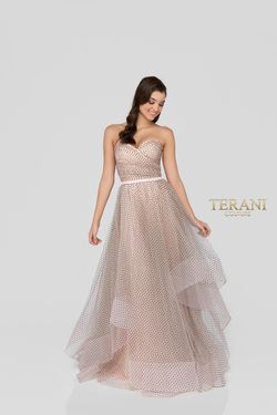Style 1912p8578 Terani Couture Pink Size 0 Black Tie Prom Ball gown on Queenly