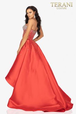 Style 2012P1286 Terani Couture Red Size 2 Floor Length Prom Ball gown on Queenly
