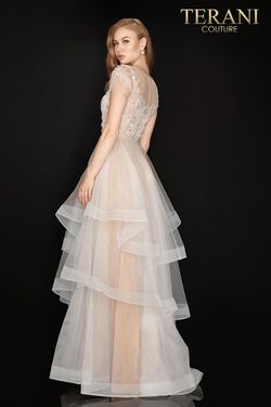 Style 2011P1175 Terani Couture Nude Size 8 Tall Height Floor Length Free Shipping 50 Off Ball gown on Queenly