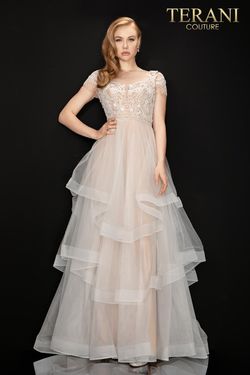 Style 2011P1175 Terani Couture Nude Size 8 50 Off Free Shipping Tall Height Ball gown on Queenly