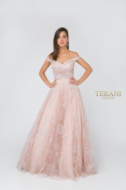 Style 1911P8486 Terani Couture Pink Size 4 Tall Height 50 Off Ball gown on Queenly