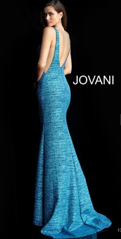 Jovani Blue Size 0 Prom Floor Length Mermaid Dress on Queenly