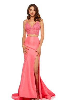 Sherri Hill Pink Size 6 Black Tie Military Straight Dress on Queenly