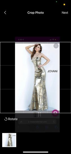 Jovani Gold Size 6 Free Shipping Straight Dress on Queenly
