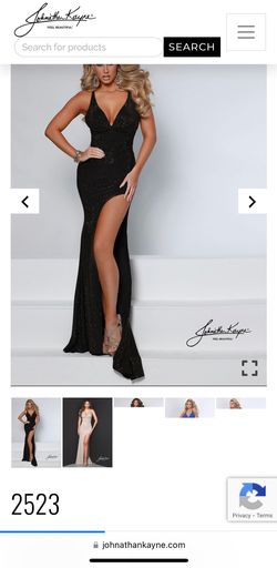 Johnathan Kayne Black Size 10 Side Slit A-line Dress on Queenly